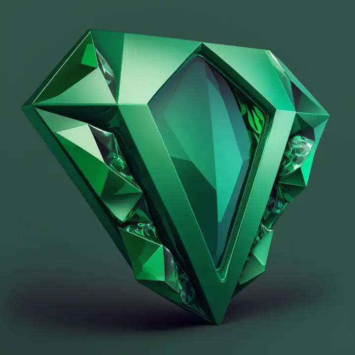 Immagine di una gemma con la stessa forma del logo di vue.js