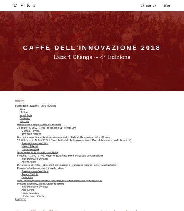 Sito DVRI - Caffè dell'innovazione