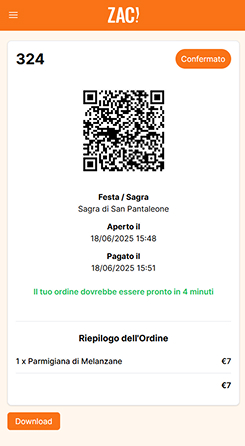 Un esempio di ordine confermato con ZAC!