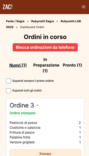 La vista di una pagina dell'area di gestione su smartphone